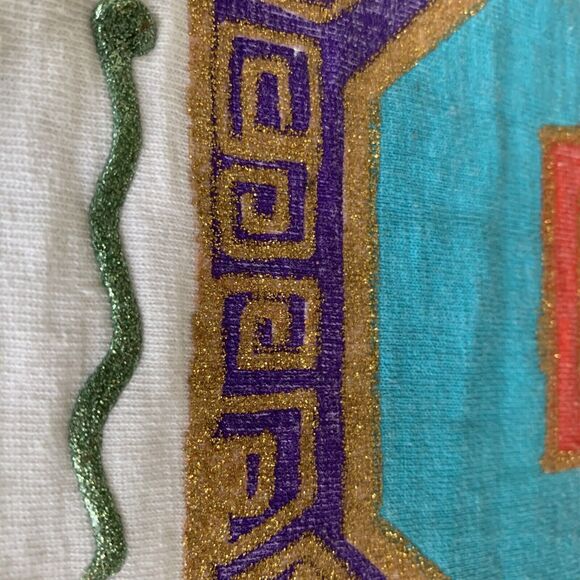 Sweet Blondie T-Shirt Womens One Size Aztec Graphics/ Gold Thread Embroidery Vac - Picture 6 of 12